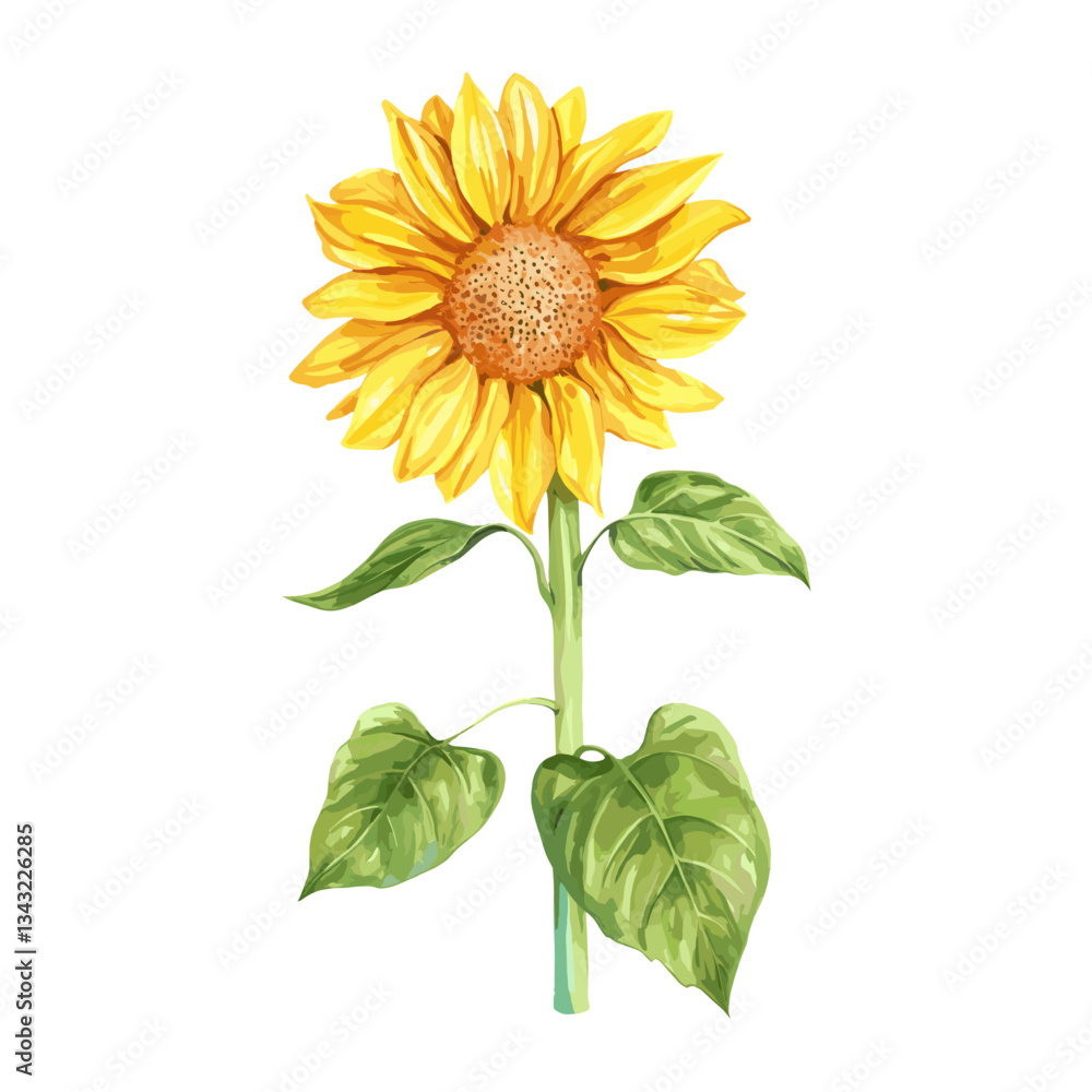 Obraz premium Sunflower sunflower leaf illustration vector