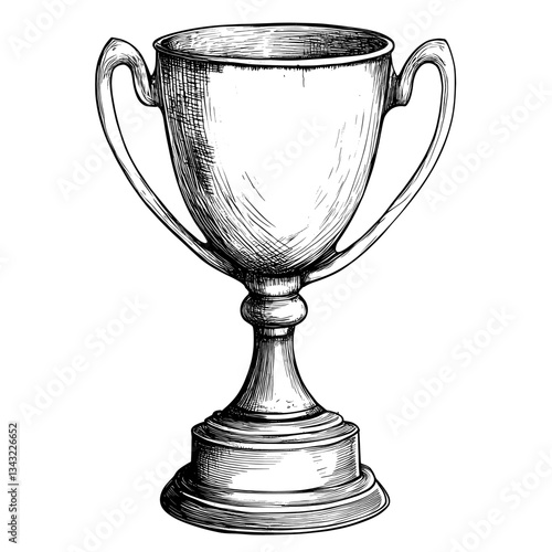 Trophy black white illustration vector