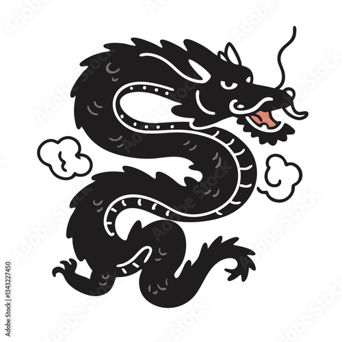 Japanese Dragon Symbol Vector design 