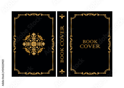 book cover design with retro decorations	