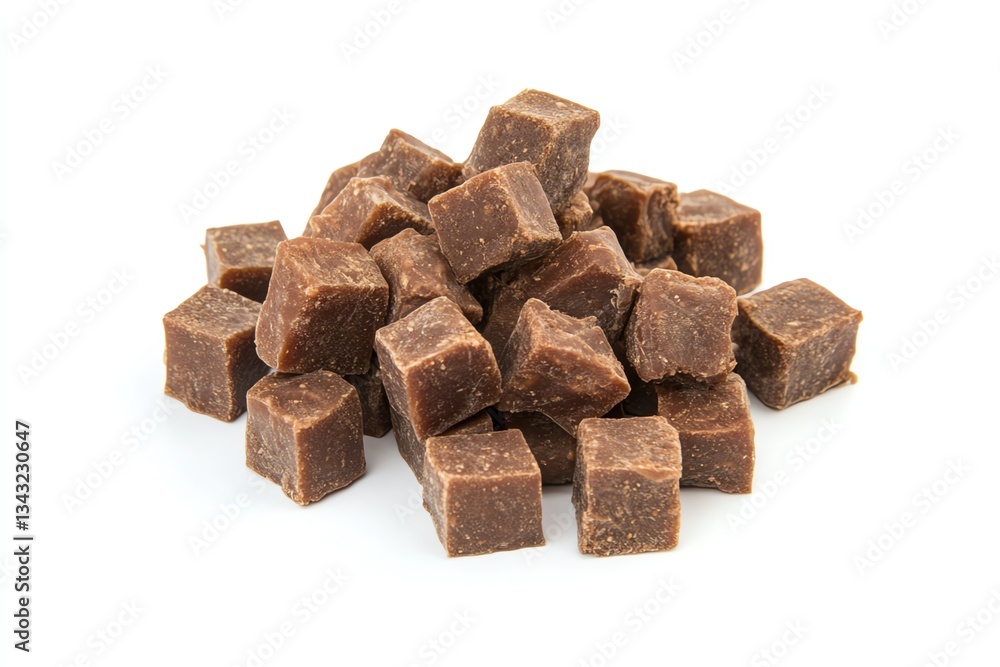 Pile of beef cubes isolated on white background Pile of beef cubes isolated on white background