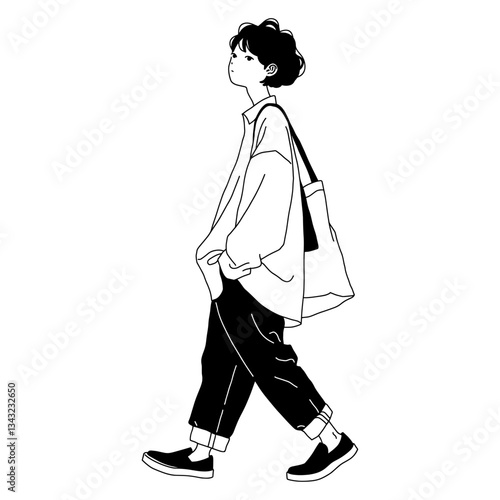 Casual fashion illustration clothing walking vector