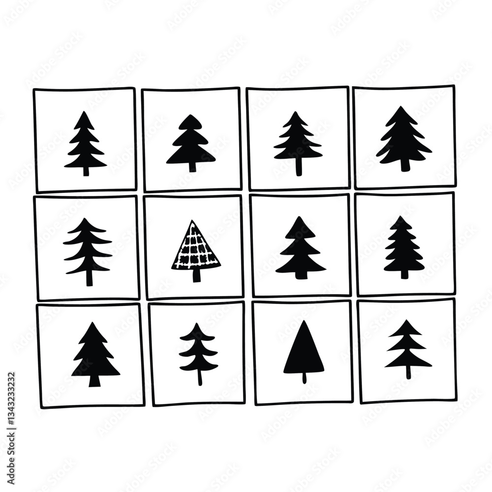 Obraz premium tree silhouette and Tropical leaves vector isolated on white background.