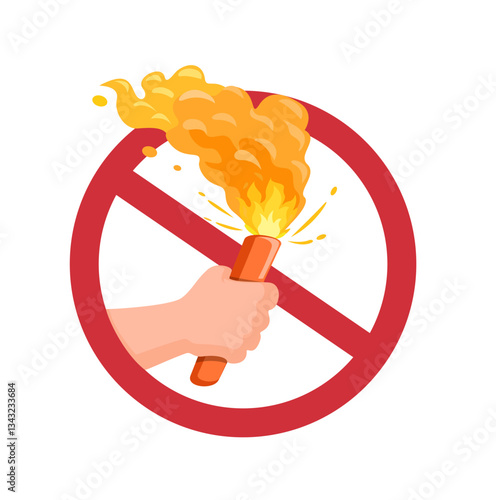 No Flare Symbol Cartoon Illustration Vector