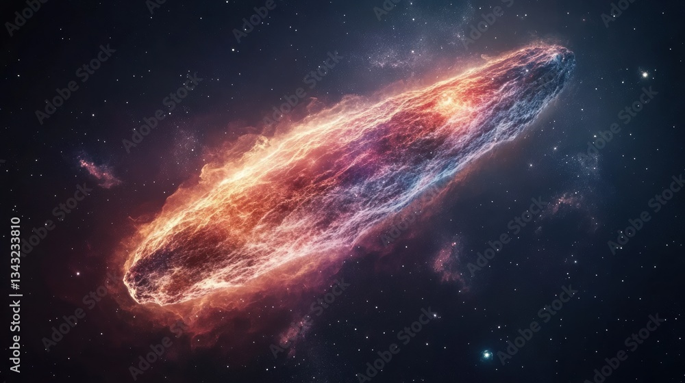 Obraz premium Cosmic Nebula with Brilliant Colors and Stars in Deep Space