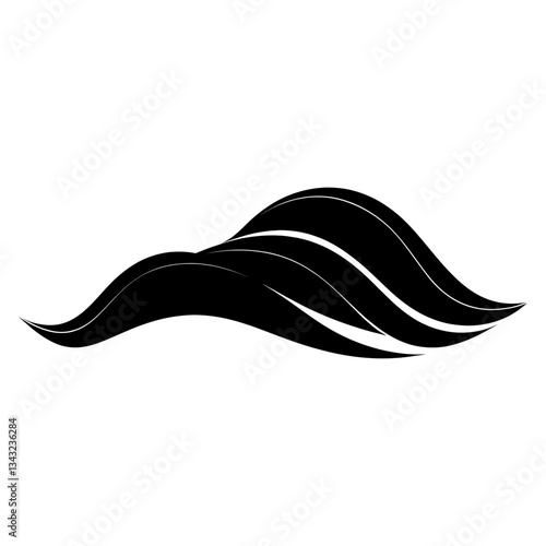 Water wave illustration minimalist black vector
