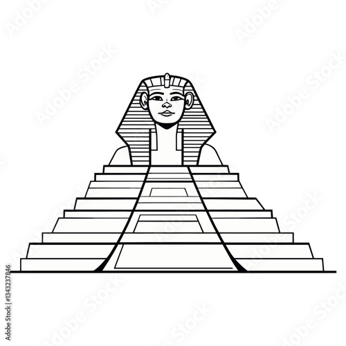 Great Sphinx of Giza art architecture illustration vector