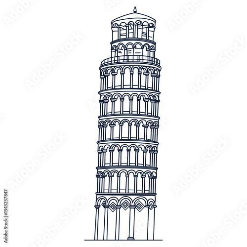 Tower architecture italy pisa vector
