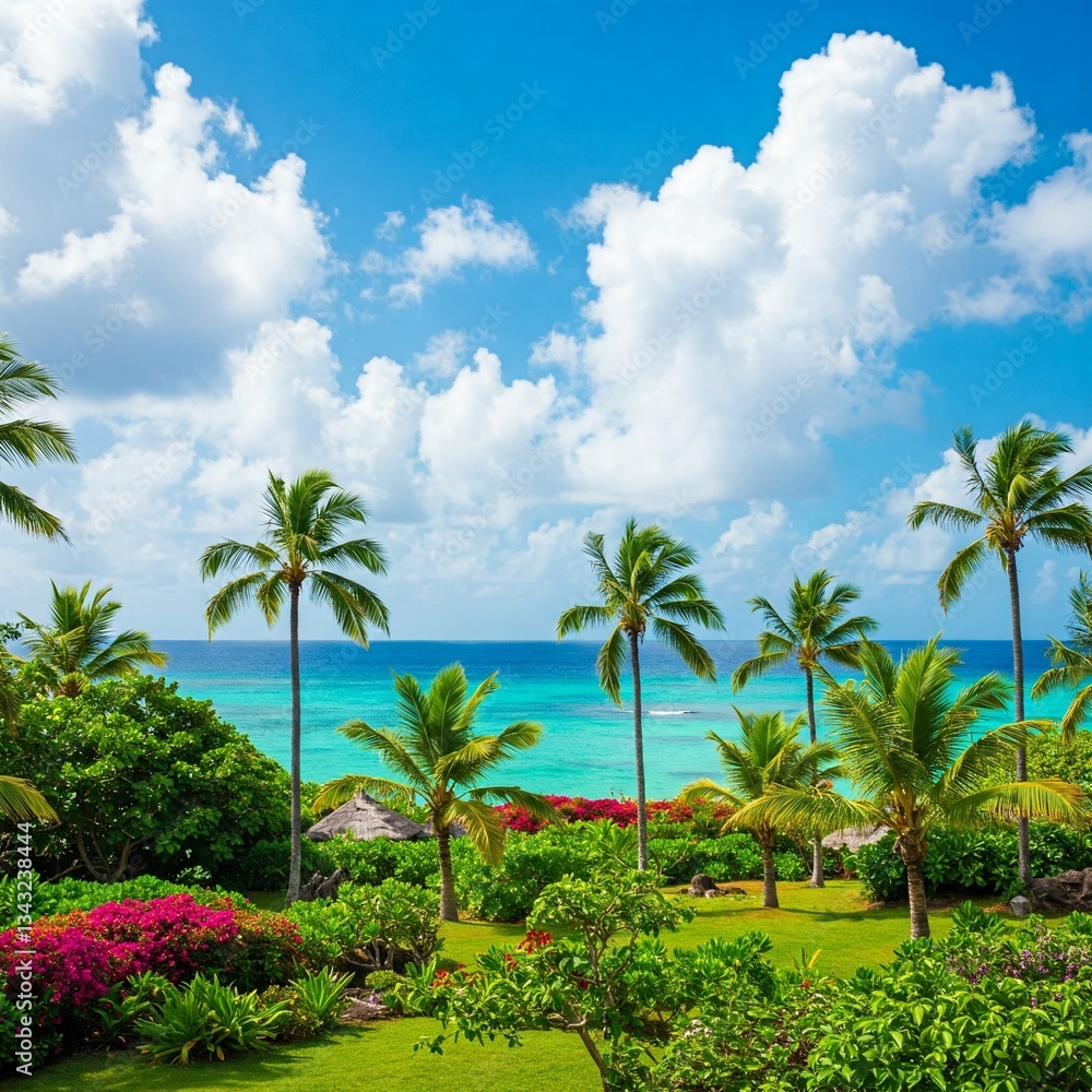 Fototapeta premium palm trees on the beach