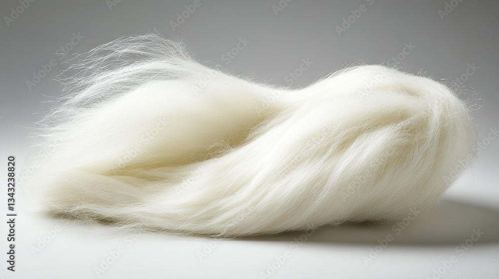 Fototapeta premium A single wool fiber gently twisted to show its flexible structure