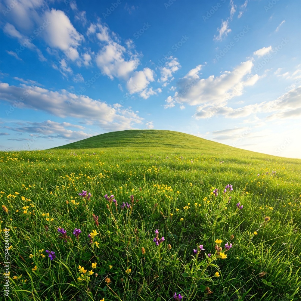 Fototapeta premium green field and blue sky