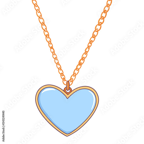 Heart locket pearl necklace illustration accessories accessory vector