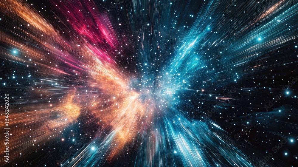 Naklejka premium A Colorful Visual Depiction of Deep Space and Starry Universes