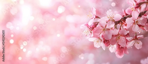 Wallpaper Mural Pink spring cherry blossoms on a tree branch isolated on a blurred background, copy space Torontodigital.ca