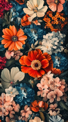 Fondo floral vibrante colores flores