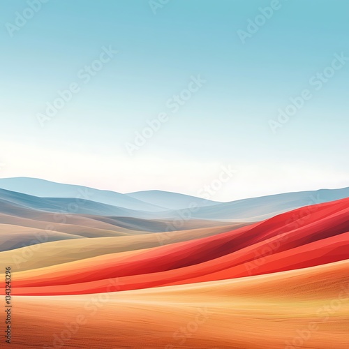Abstract Red Hillscape Sunrise.