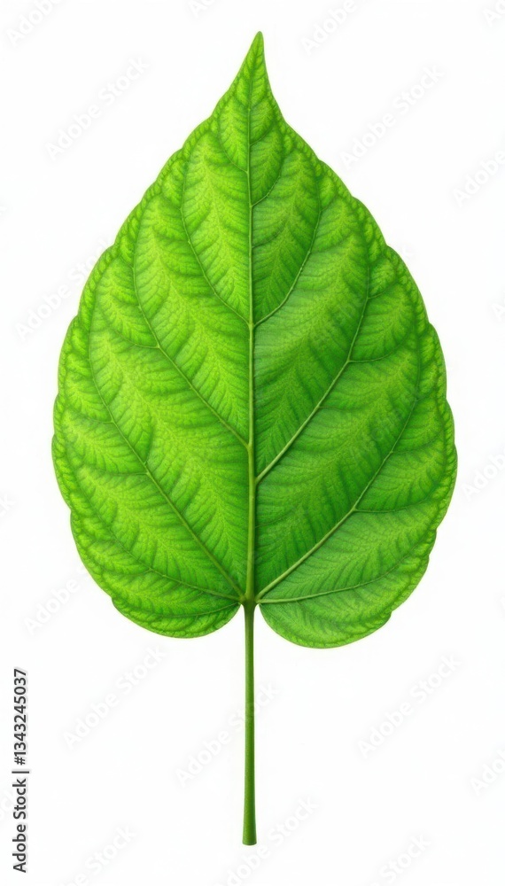 Obraz premium delicate leaf with veins isolated on white background, botanical, isolated