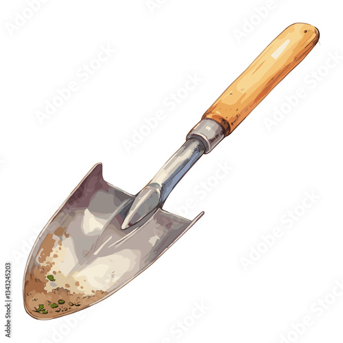 Garden Trowel trowel illustration wooden vector