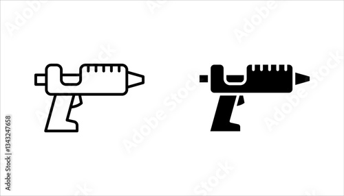glue gun icon set. Linear style sign for mobile concept and web design. Vector illustration on white background