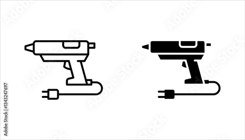 glue gun icon set. Linear style sign for mobile concept and web design. Vector illustration on white background