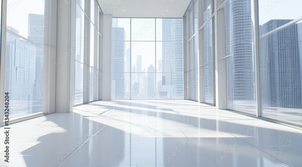 Obraz premium Empty modern office space with city view (1)