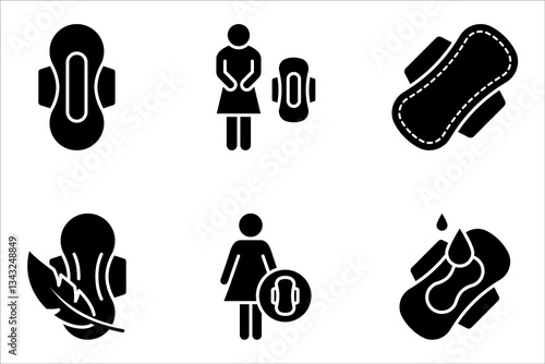 Sanitary pad icon set. Woman sanitary napkin. vector illustration on white background