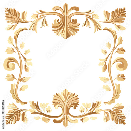 Gold decorative ancient Greek frame graphics floral design vector