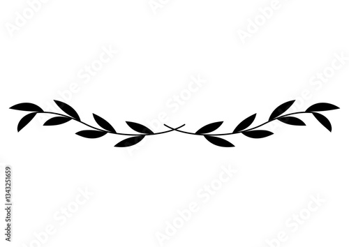 黒の葉の付いた枝の装飾ライン