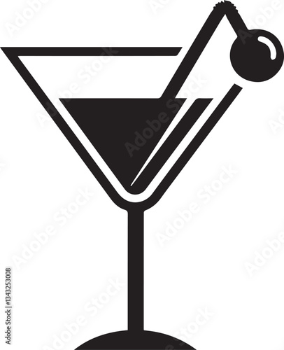 Martini Glass Icon. Silhouette vector illustration
