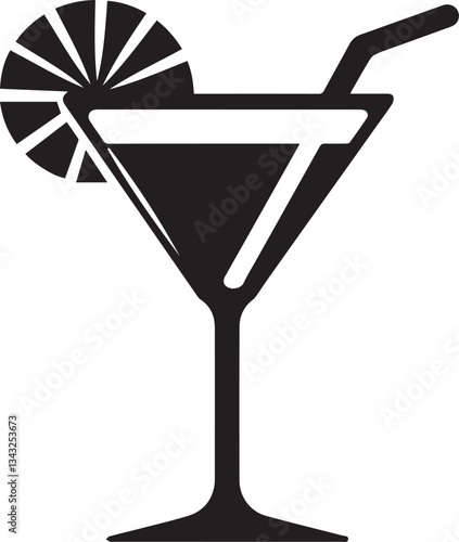 Martini Glass Icon. Silhouette vector illustration
