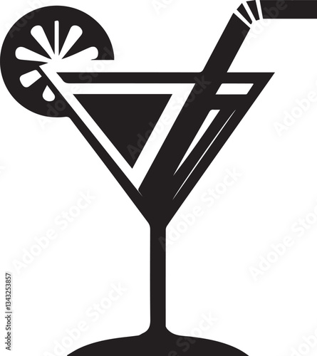 Martini Glass Icon. Silhouette vector illustration
