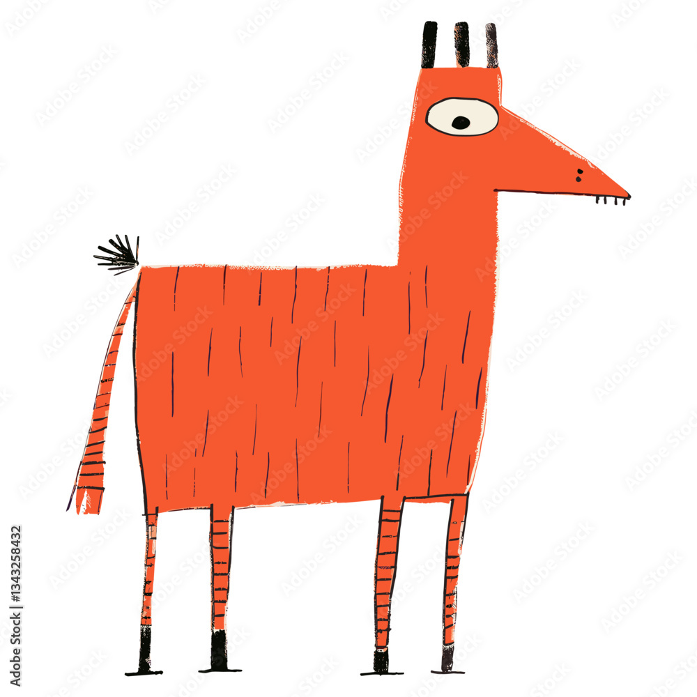 Fototapeta premium Horse art whimsical cartoon vector