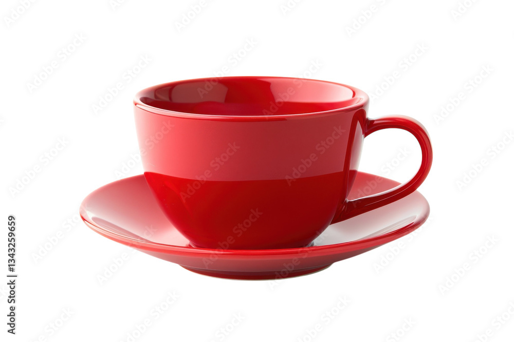 A vibrant red cup and saucer resting on a minimalist white surface, inviting a moment of warmth and joy during a cozy afternoon break A vibrant red cup and saucer resting on a minimalist white surface, inviting a moment of warmth and joy during a cozy afternoon break