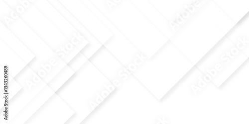 Modern Abstract white background design with layers of textured white transparent material in triangle and squares shapes. White color technology concept geometric line vector background.