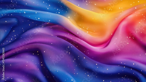 Tela con colores vibrantes y destellos