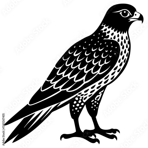 wild hawk bird black silhouette vector, Simple silhouette Design vector icon with white background.