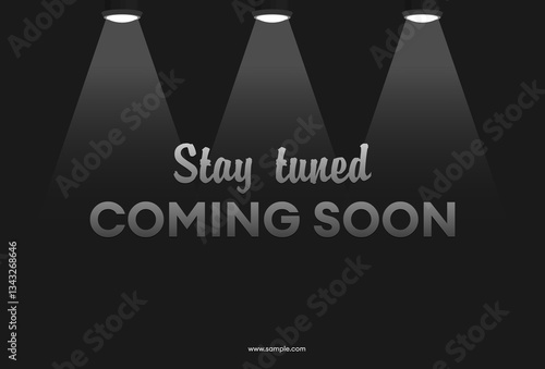 modern coming soon poster with stay tuned message