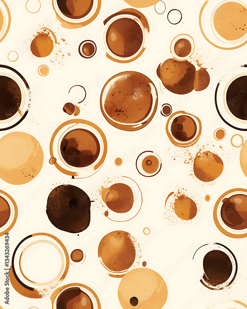 seamless pattern Realistic and artistic illustrations of coffee beans, brewing equipment, coffee cups for background or wallpaper seamless pattern Realistic and artistic illustrations of coffee beans, brewing equipment, coffee cups for background or wallpaper