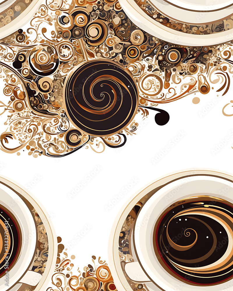 seamless pattern Realistic and artistic illustrations of coffee beans, brewing equipment, coffee cups for background or wallpaper seamless pattern Realistic and artistic illustrations of coffee beans, brewing equipment, coffee cups for background or wallpaper