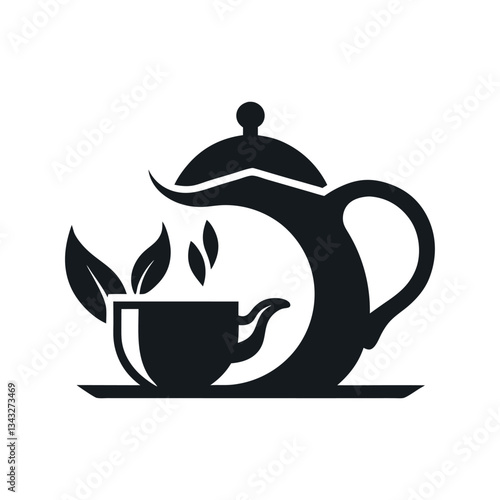      Tea house logo vector illustration.
