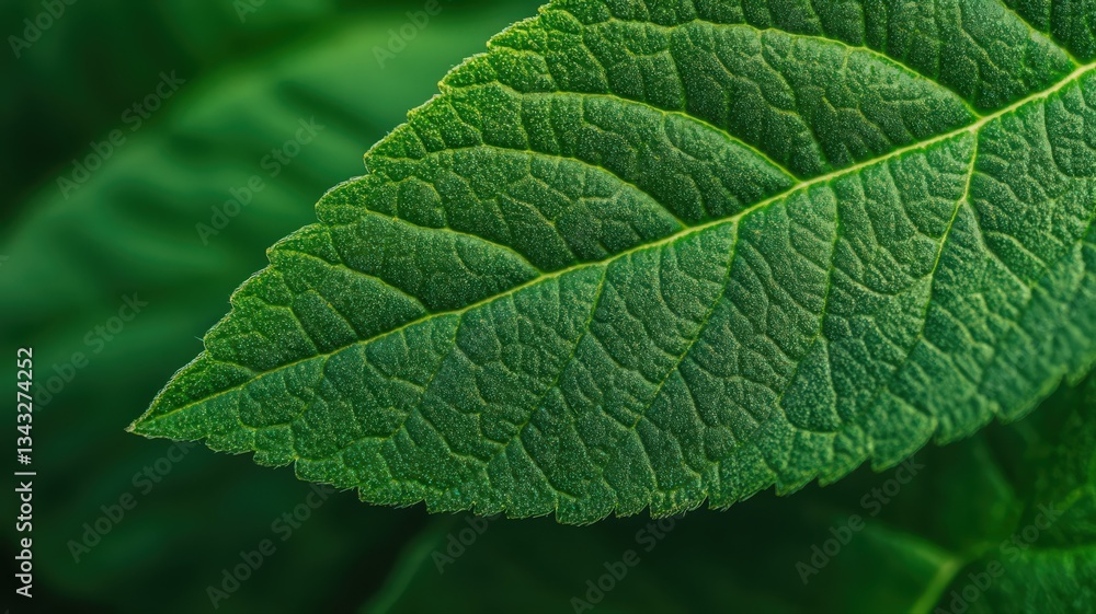 Closeup of a Green Leaf with Water Droplets Closeup of a Green Leaf with Water Droplets