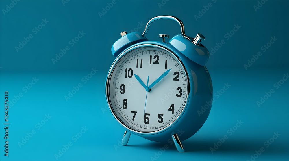 A Serene Blue Alarm Clock Quietly Marking The Passage Of Time Against A Tranquil Azure Backdrop A Serene Blue Alarm Clock Quietly Marking The Passage Of Time Against A Tranquil Azure Backdrop