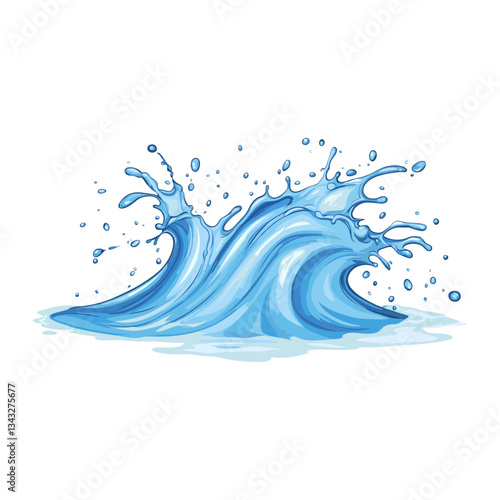 Water illustration splash blue vector