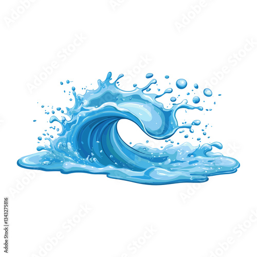 Water illustration splash ocean vector