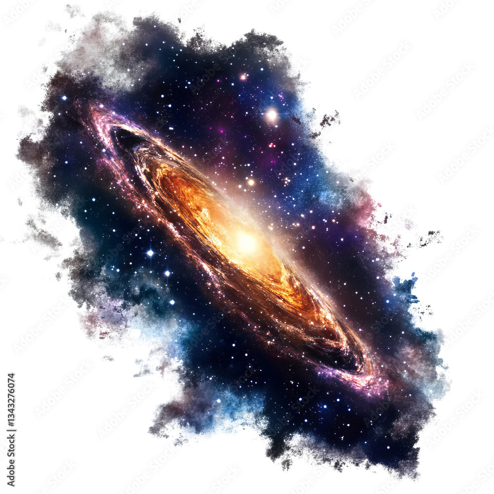 Fototapeta premium A vibrant and colorful illustration of a spiral galaxy in space