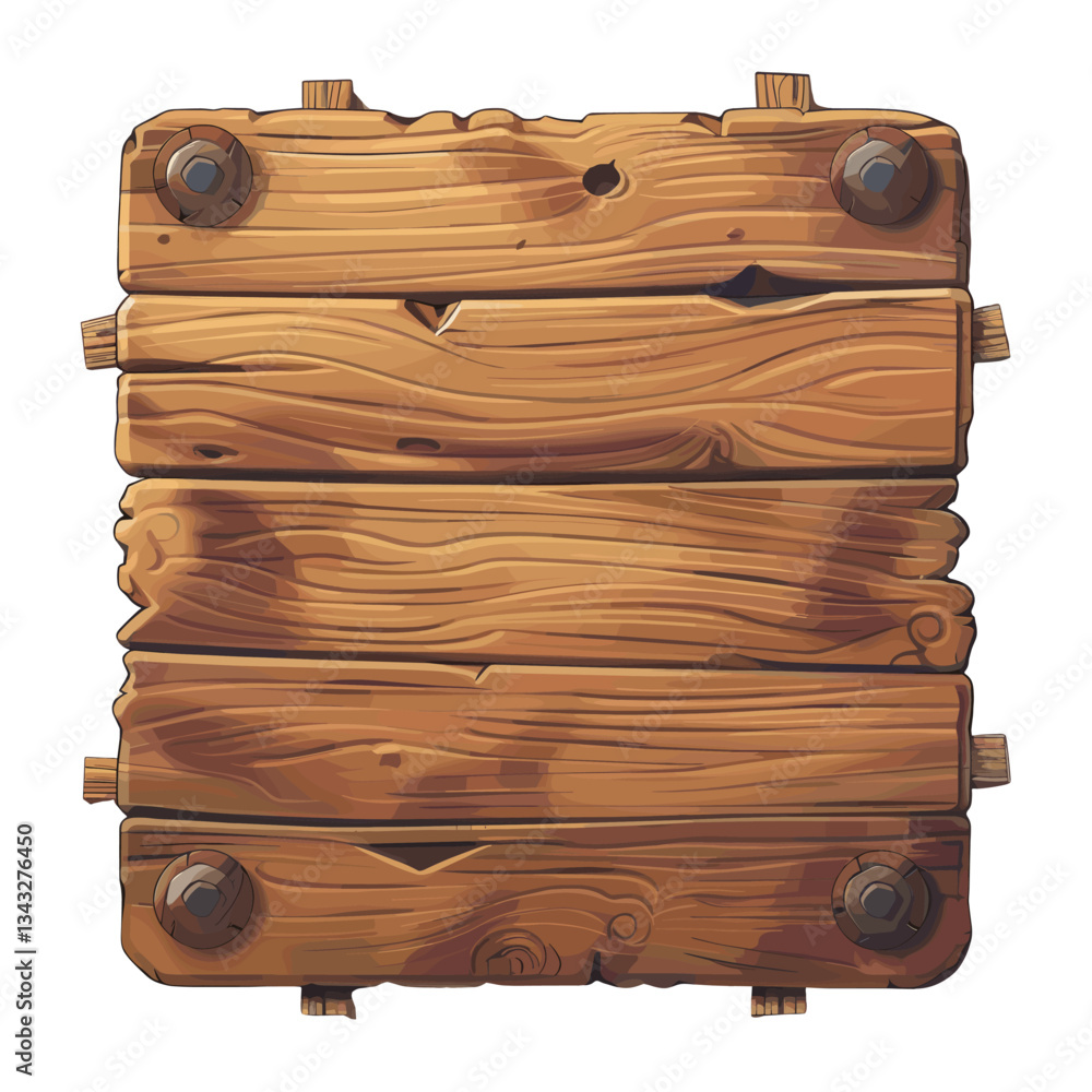 Naklejka premium Wooden sign in square shape illustration art letterbox vector