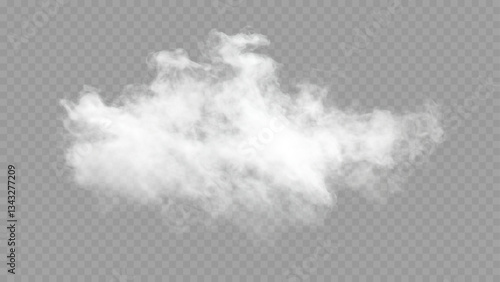 Realistic Smoke Cloud on Transparent Background – Vector Overlay