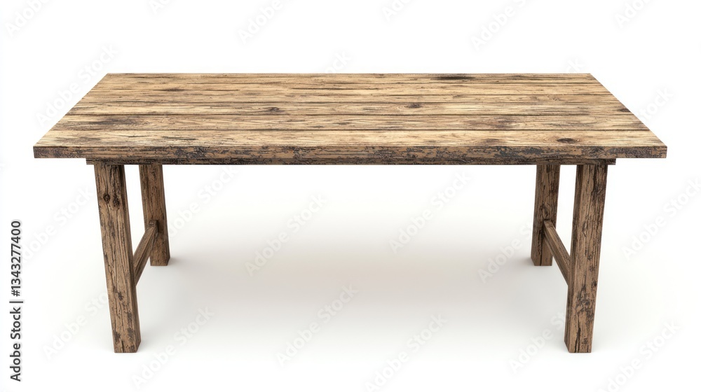 Sturdy Wooden Table with Thick Legs and Warm Tones Sturdy Wooden Table with Thick Legs and Warm Tones