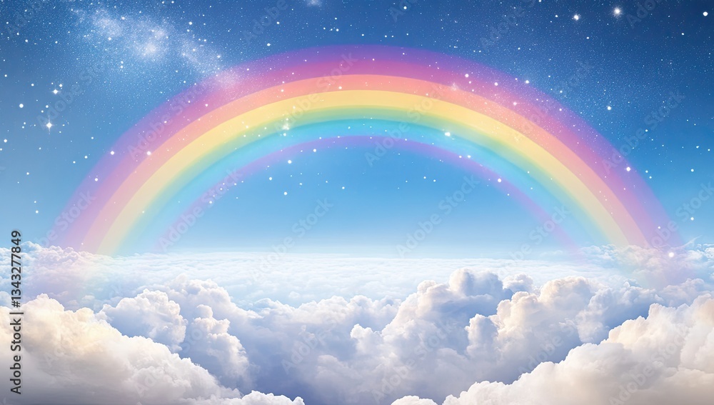 Rainbow Above Clouds at Night Rainbow Above Clouds at Night
