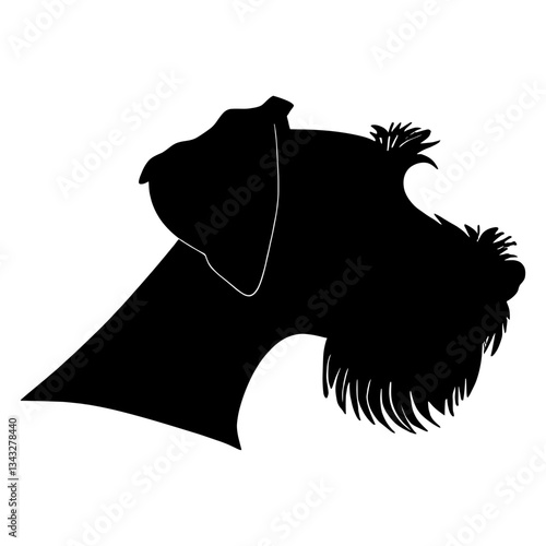 Collection portrait Airedale Terrier dog silhouette animal illustration vector